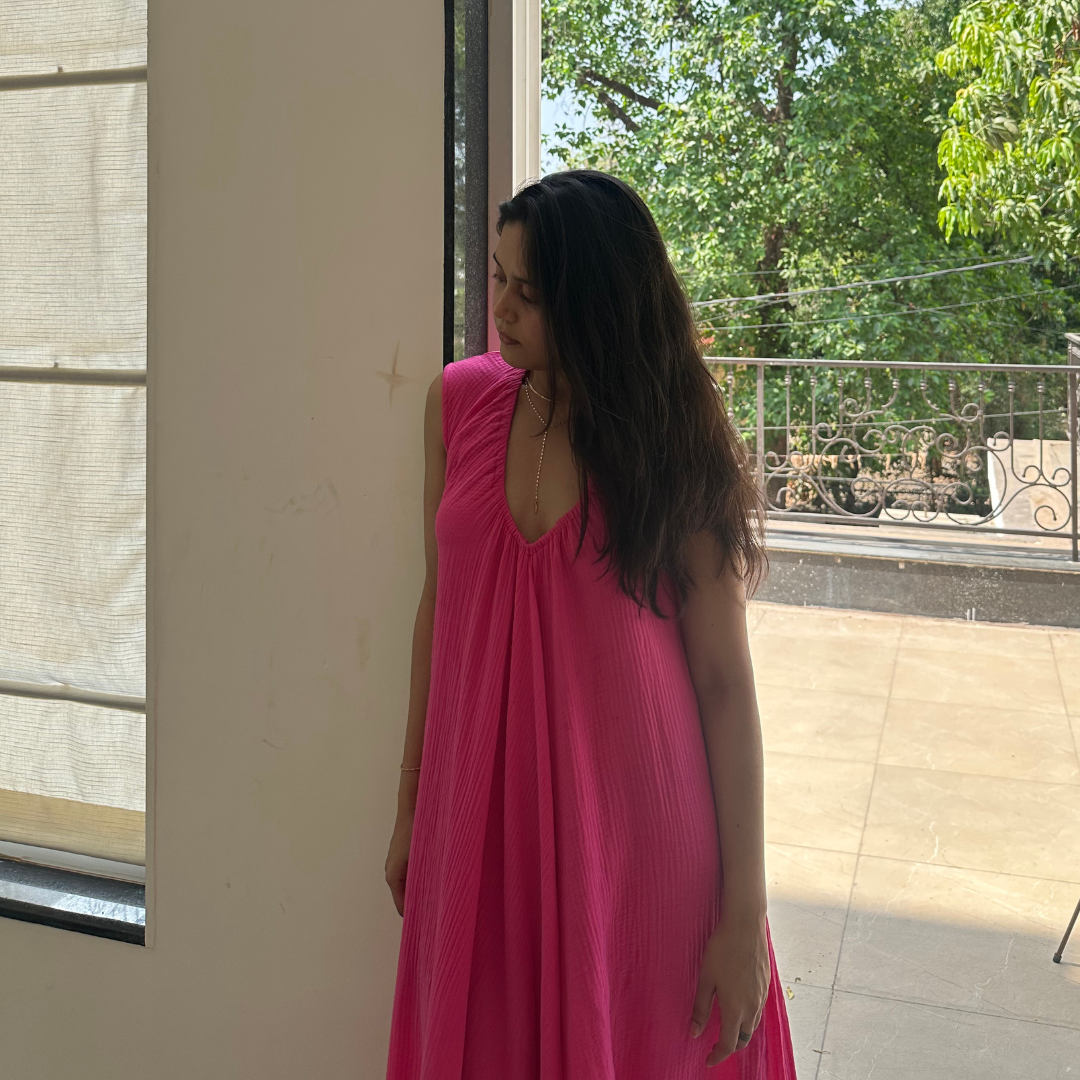 Crushed Cotton Summer Dress