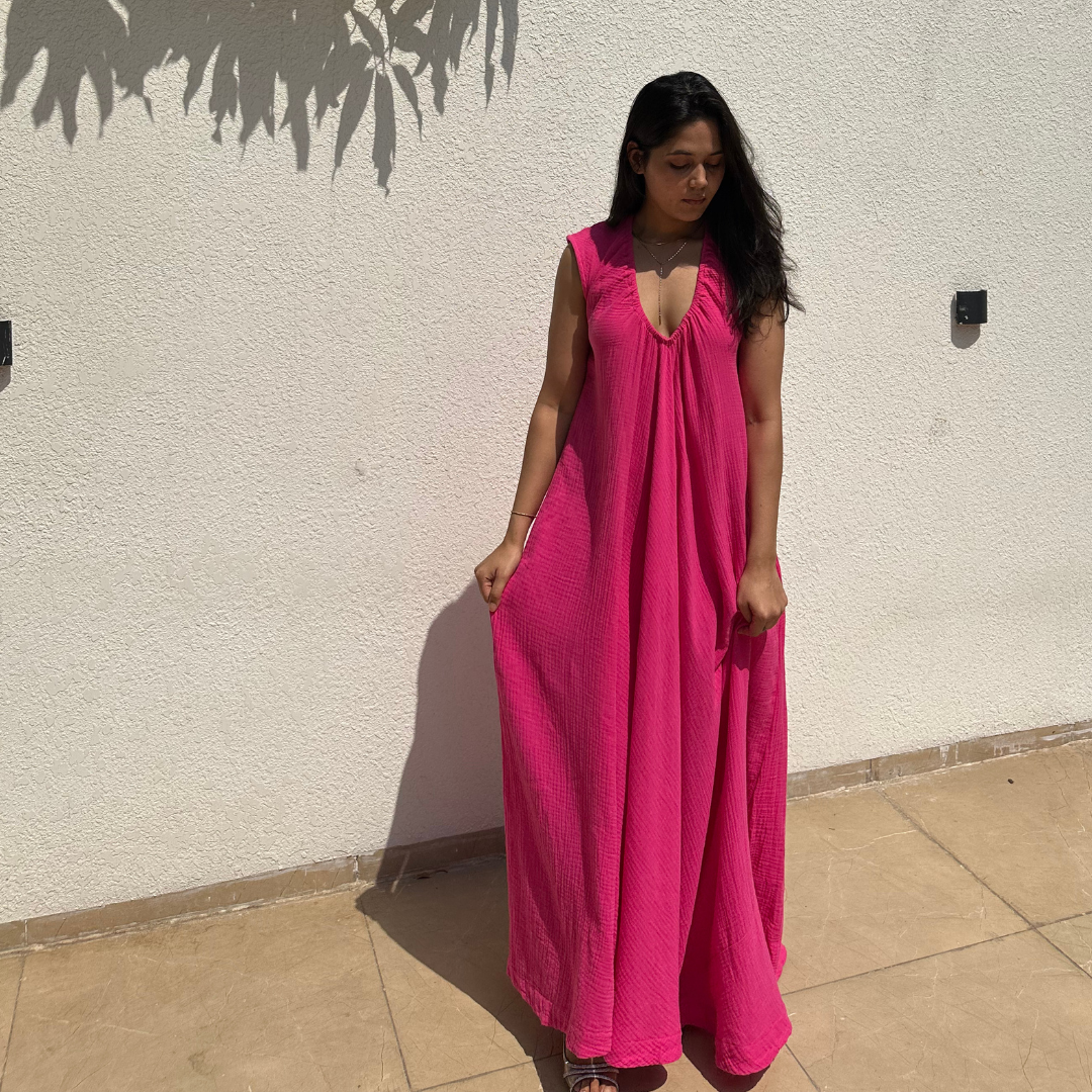 Crushed Cotton Summer Dress