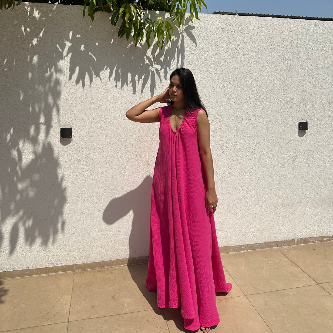 Crushed Cotton Summer Dress
