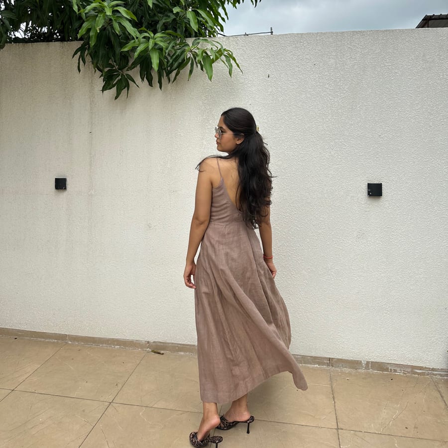 Mocha Linen Dress