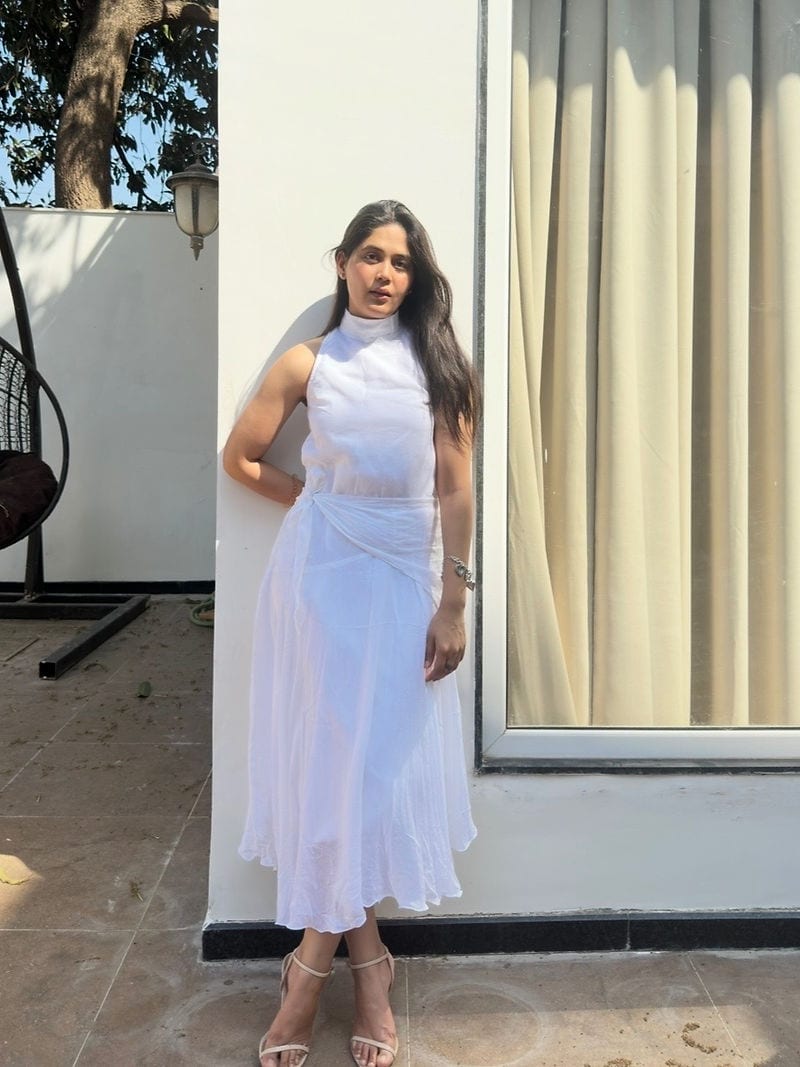 Kota Doria Striped Dress